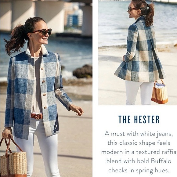 J. McLaughlin The Hester Check Plaid Textured Twill Lady Coat Sz Small
